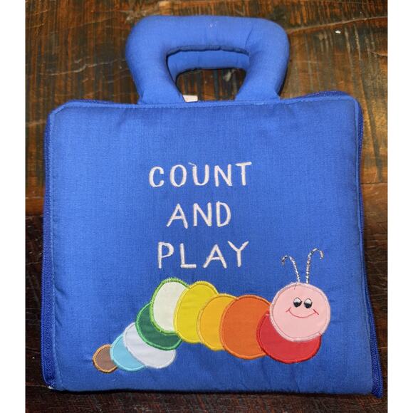 Vintage 1991 Pockets of Learning Soft Cloth Book Count And Play Baby - Picture 1 of 13